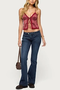 Edikted Backless Polka Dot Flyaway Tank Top