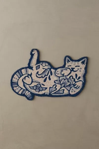 Delft Cat Shaped Coir Doormat