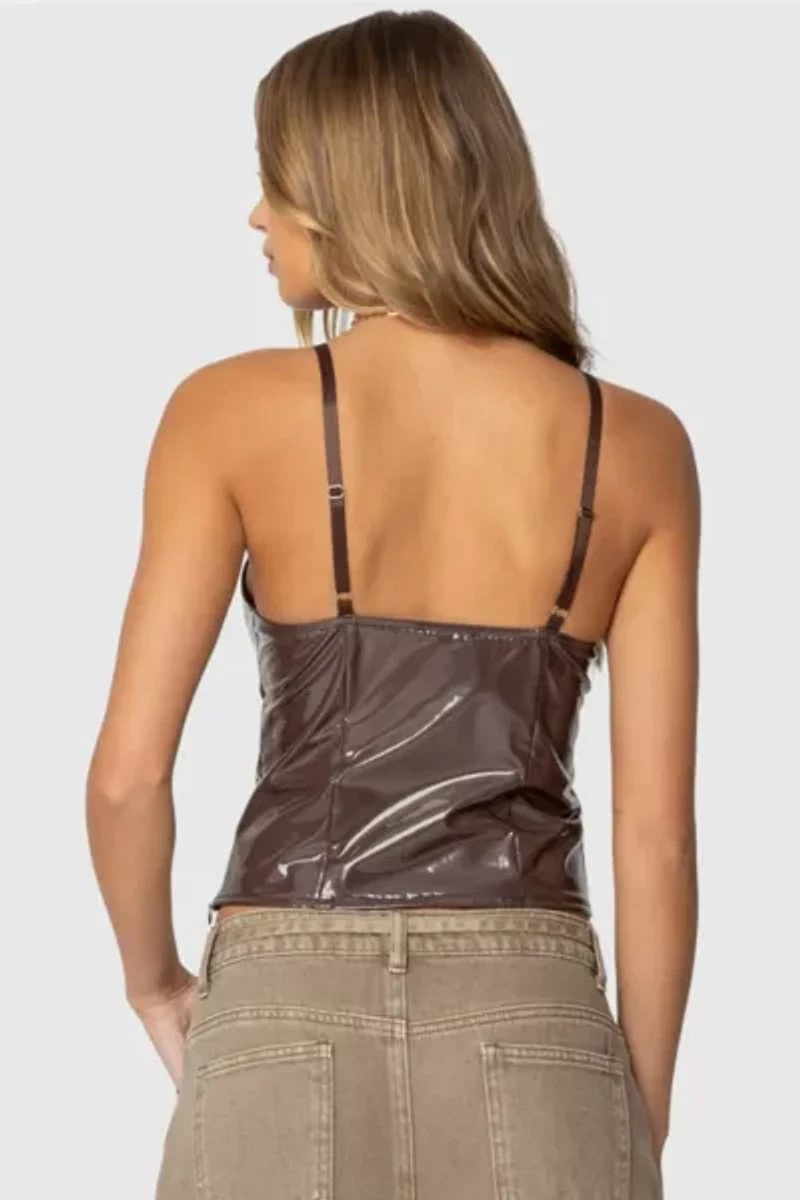 Edikted Carmie Vinyl Tank Top