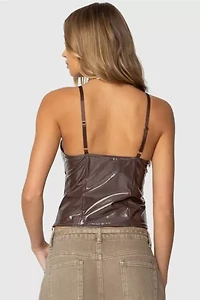 Edikted Carmie Vinyl Tank Top