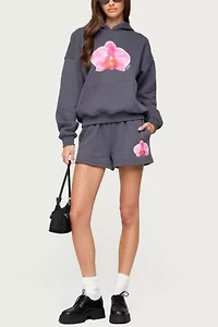 Edikted Orchid Babe Sweat Shorts