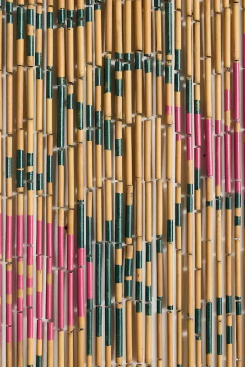 Allegra Floral Bamboo Beaded Curtain