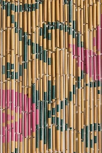 Allegra Floral Bamboo Beaded Curtain
