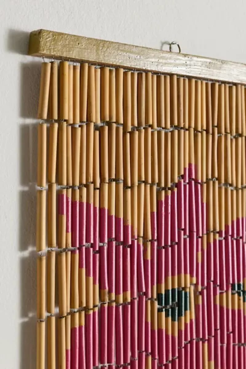 Allegra Floral Bamboo Beaded Curtain