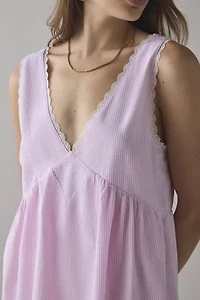 ReMADE By UO Remnants Seersucker Striped Mini Dress
