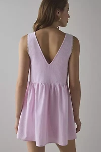 ReMADE By UO Remnants Seersucker Striped Mini Dress