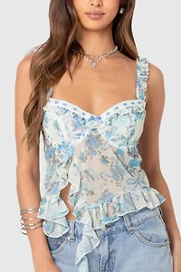 Edikted Cascade Ruffled Bra Top