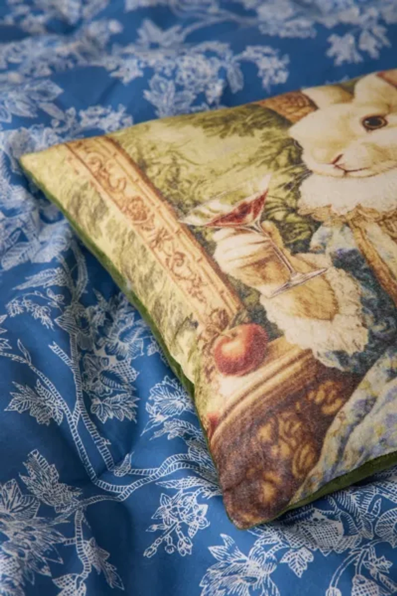 Renaissance Critters Velvet Throw Pillow