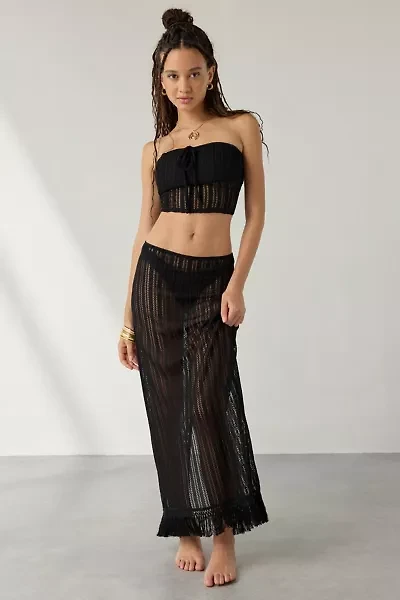 UO Under The Sun Semi-Sheer Knit Tube Top + Maxi Skirt Set