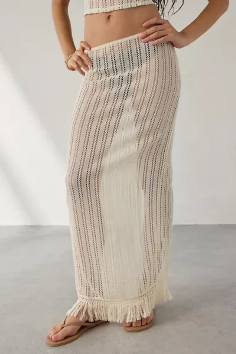UO Under The Sun Semi-Sheer Knit Tube Top + Maxi Skirt Set