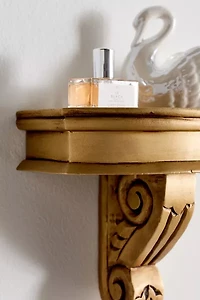 Corinne Carved Mango Wood Wall Shelf