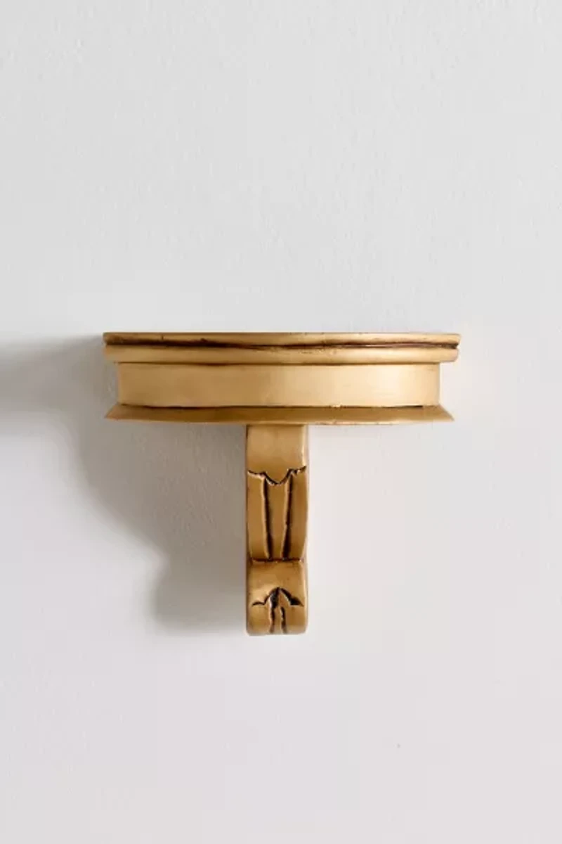 Corinne Carved Mango Wood Wall Shelf