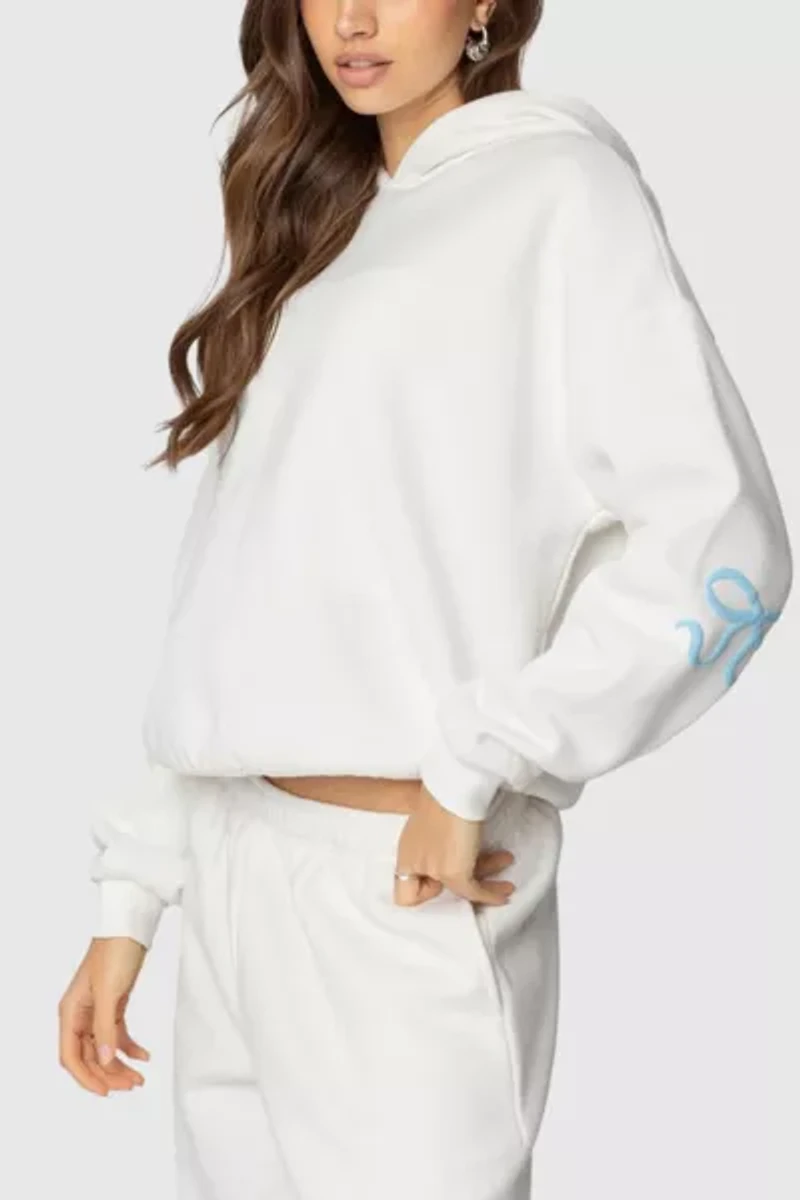 Edikted Bonney Bow Detail Hoodie Sweatshirt
