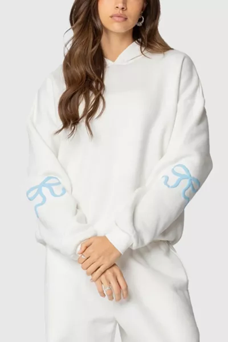 Edikted Bonney Bow Detail Hoodie Sweatshirt