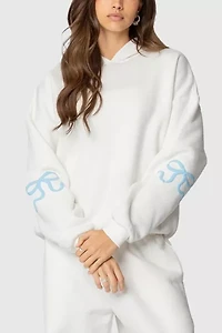 Edikted Bonney Bow Detail Hoodie Sweatshirt