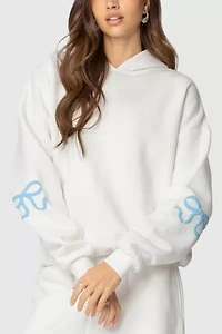 Edikted Bonney Bow Detail Hoodie Sweatshirt