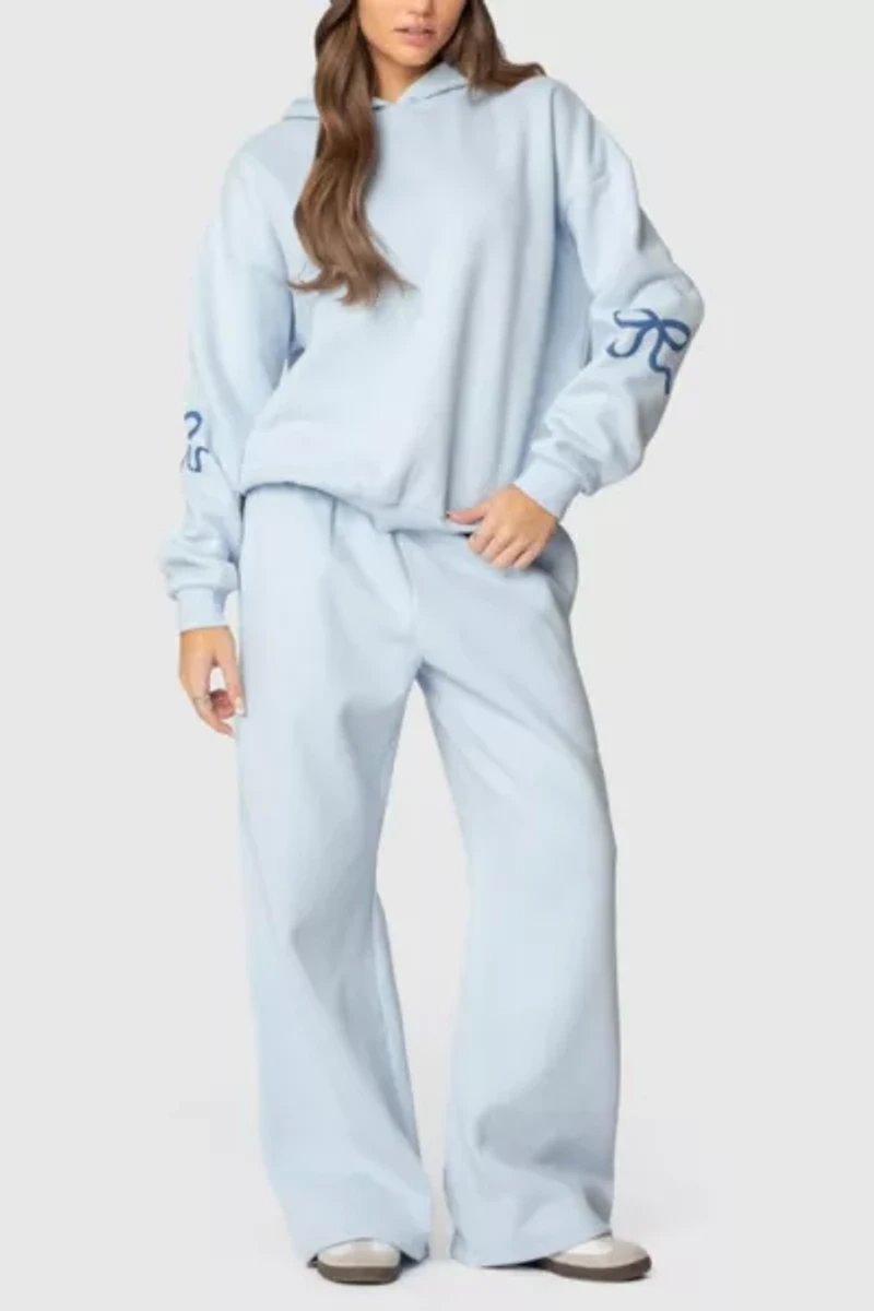 Edikted Bonney Bow Detail Hoodie Sweatshirt