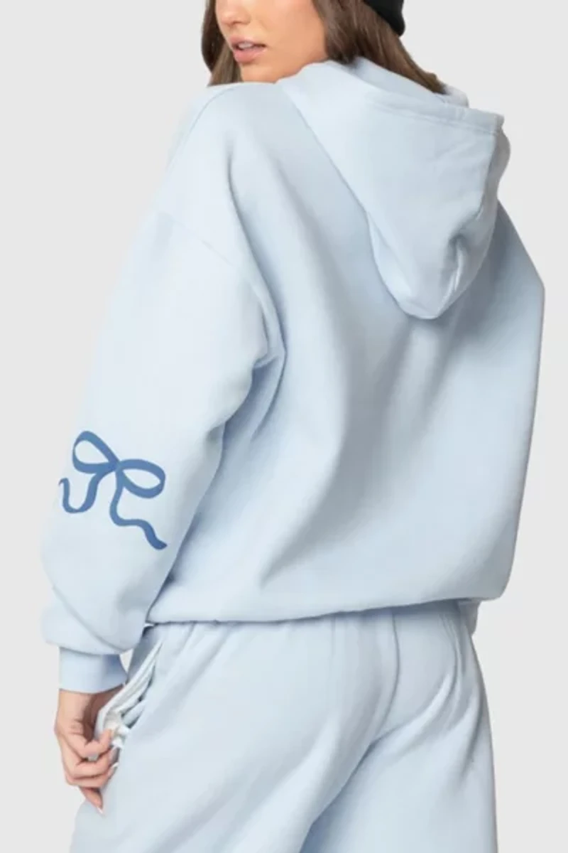 Edikted Bonney Bow Detail Hoodie Sweatshirt