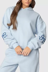 Edikted Bonney Bow Detail Hoodie Sweatshirt