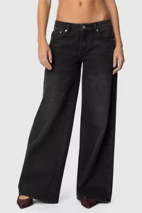 Edikted Vyxen Vintage Washed Low Rise Jeans