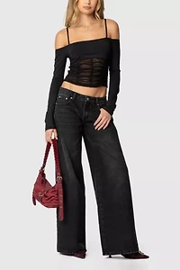 Edikted Vyxen Vintage Washed Low Rise Jeans