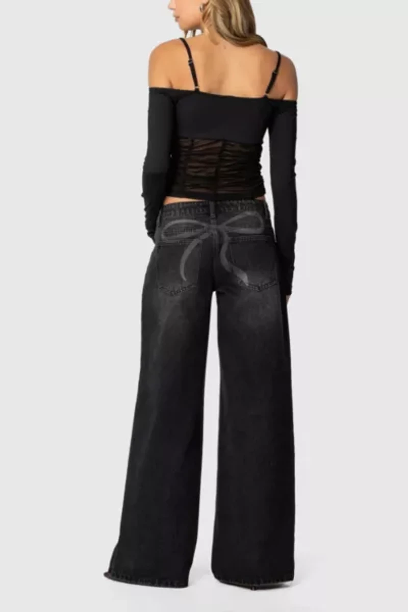 Edikted Vyxen Vintage Washed Low Rise Jeans
