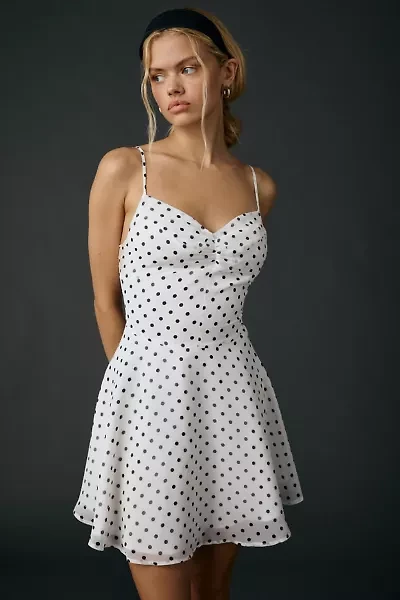 UO Over The Horizon Chiffon Fit-And-Flare Mini Dress