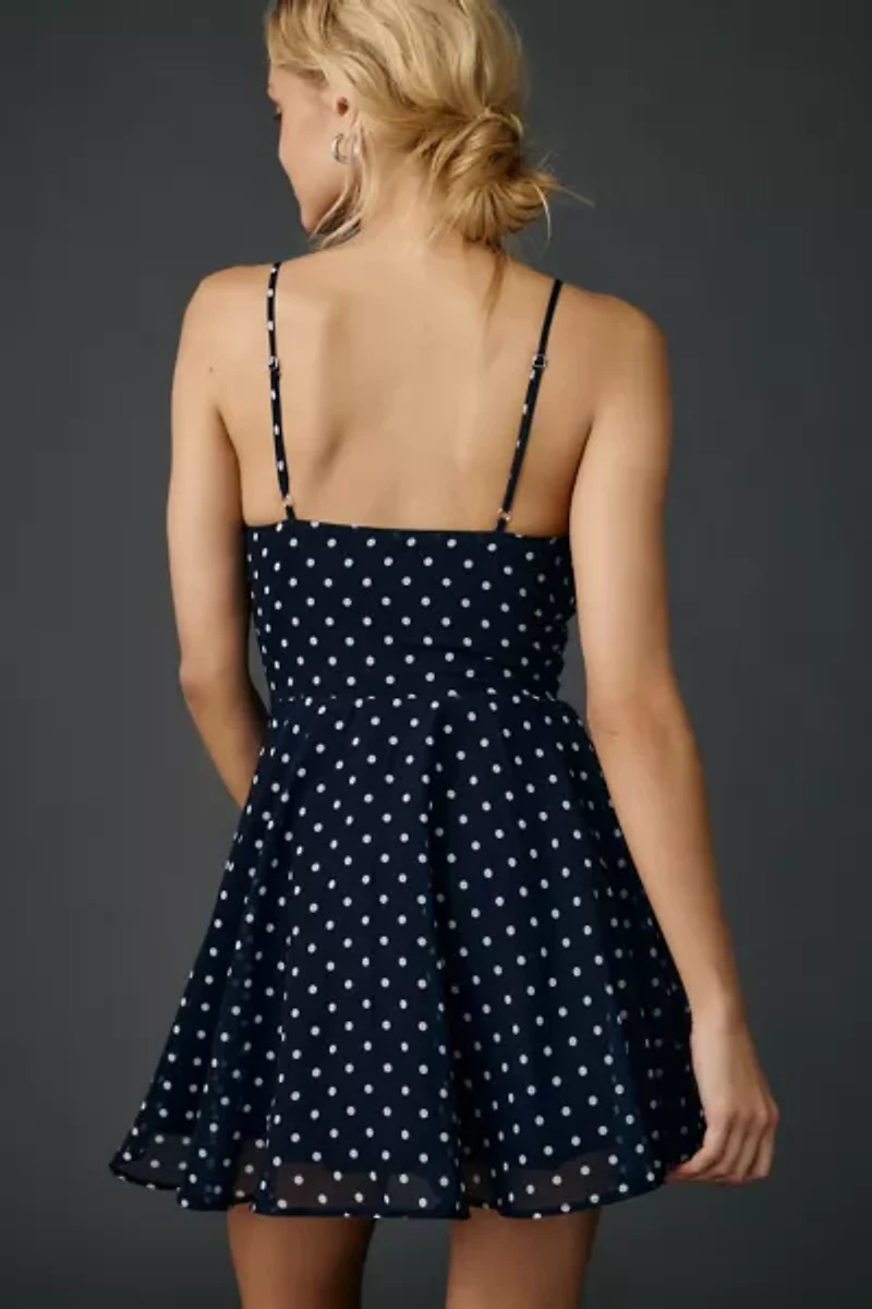 UO Over The Horizon Fit-And-Flare Chiffon Mini Dress