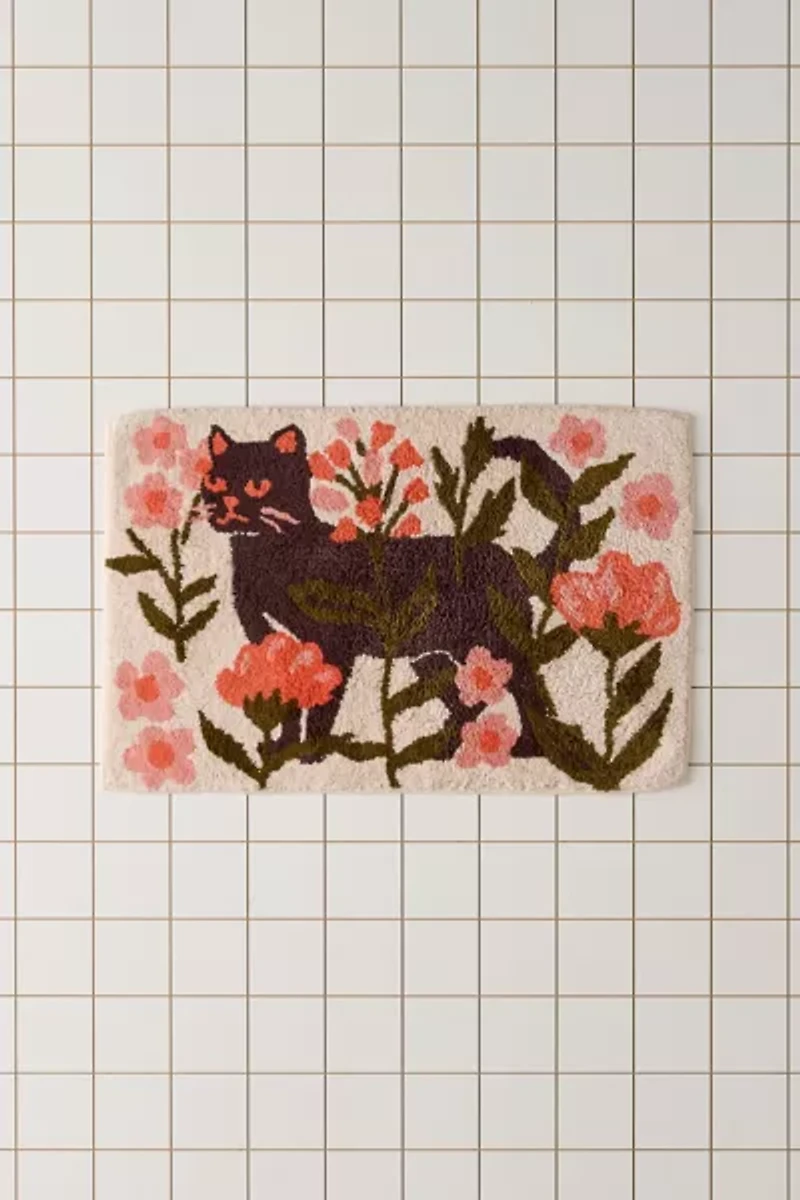 Wren Kitty Plush Tufted Bath Mat
