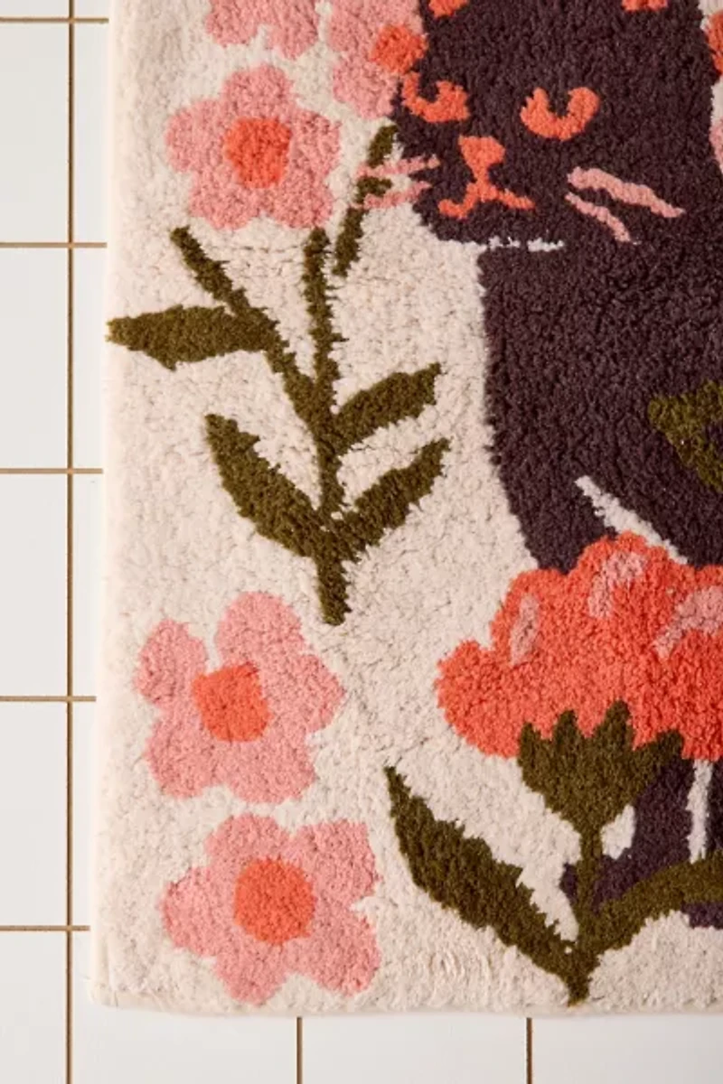 Wren Kitty Plush Tufted Bath Mat