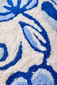 Delft Dog Shaped Plush Tufted Bath Mat