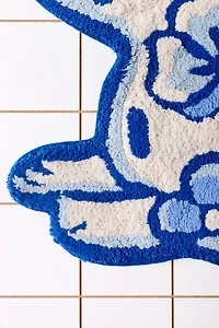 Delft Dog Shaped Plush Tufted Bath Mat