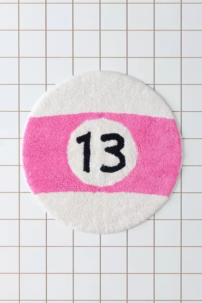 13 Pool Ball Shaped Plush Tufted Bath Mat