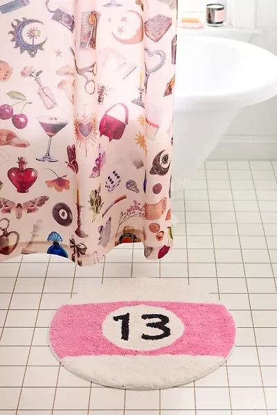 13 Pool Ball Shaped Plush Tufted Bath Mat