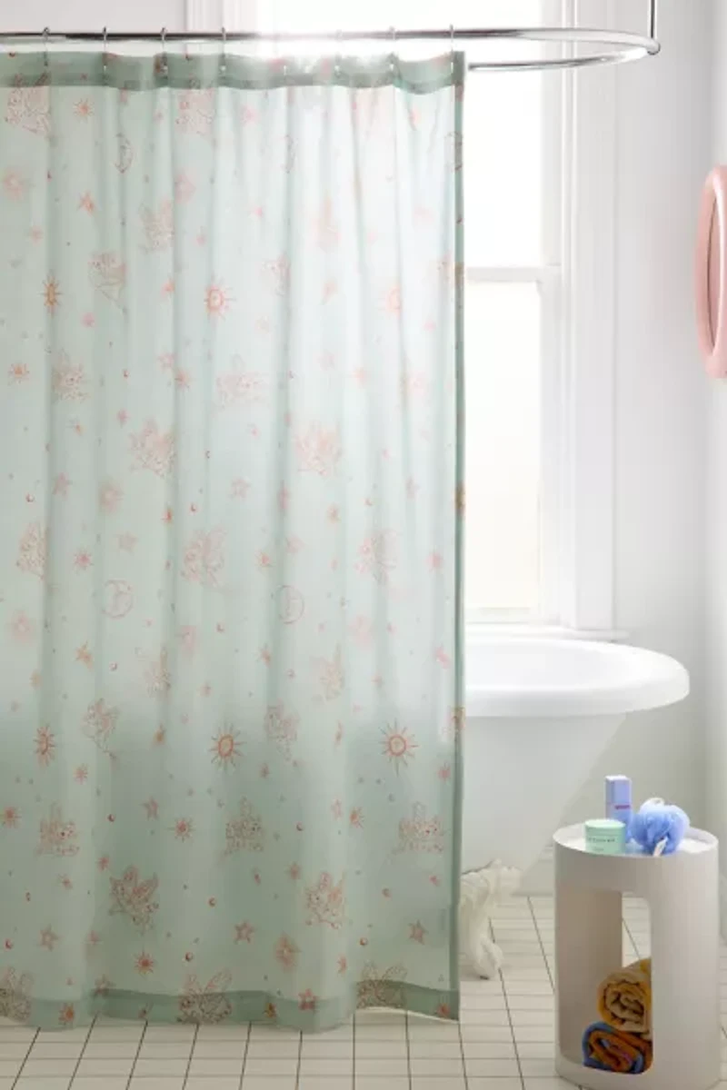 Cosmic Kitties Patterned Shower Curtain