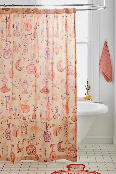 Perfume Bottle Patterned Shower Curtain