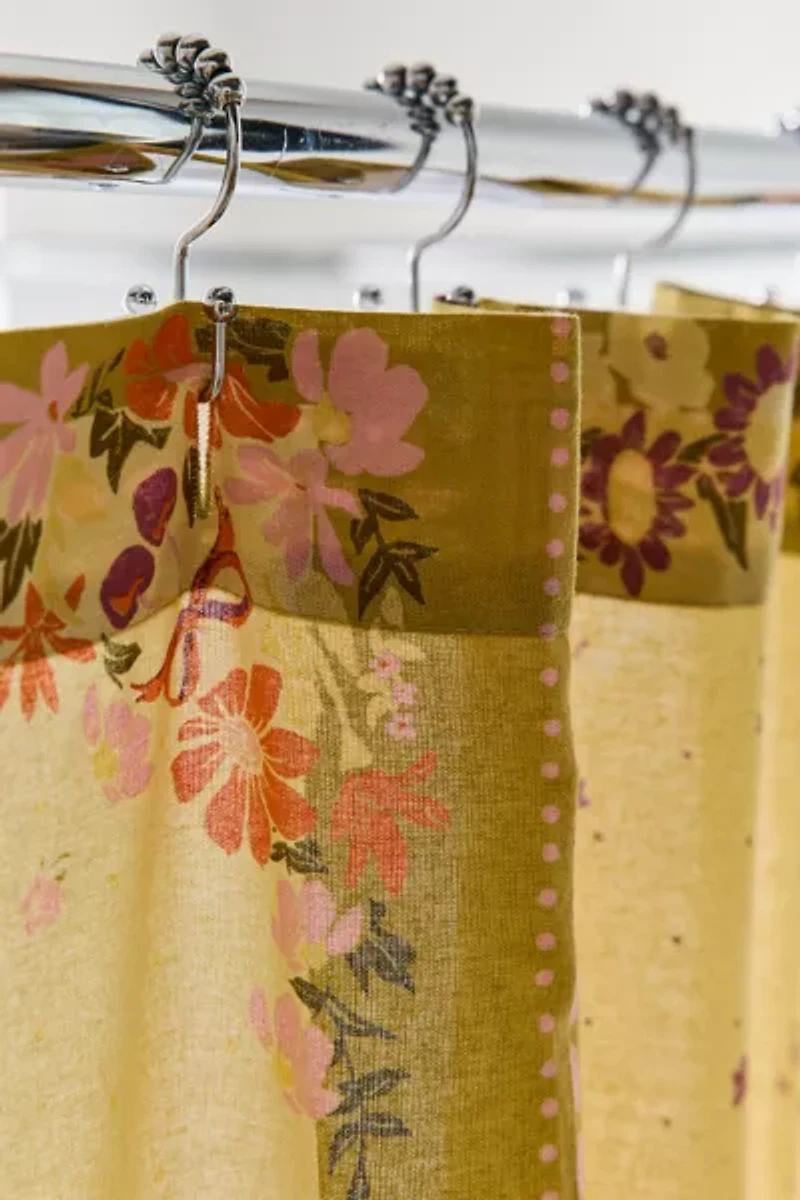 Beatrice Floral Patterned Shower Curtain