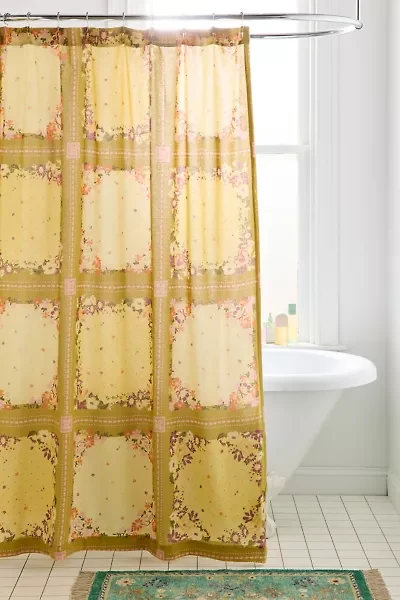 Beatrice Floral Patterned Shower Curtain