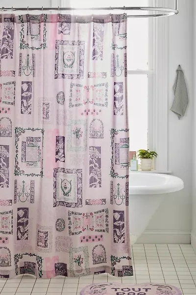 Aurelia Floral Patterned Shower Curtain