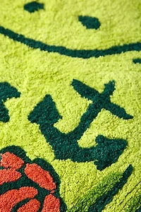 Tatted Frog Shaped Tufted Bath Mat