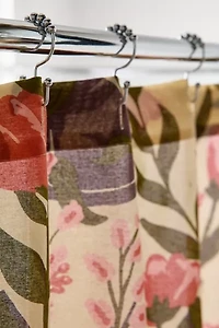 Wren Cat Greenery Patterned Shower Curtain