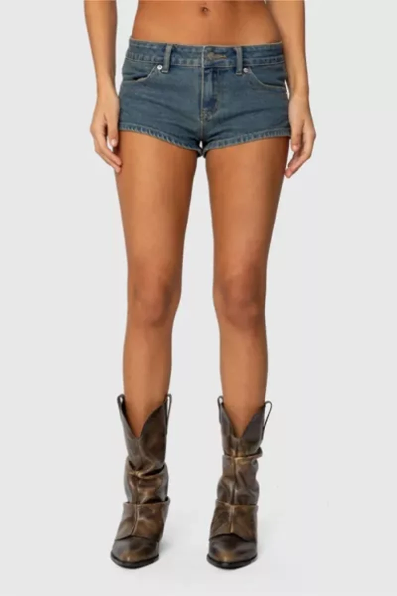 Edikted Jagger Low Rise Denim Shorts
