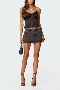 Edikted Chiara Denim Mini Skirt