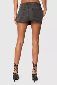 Edikted Chiara Denim Mini Skirt
