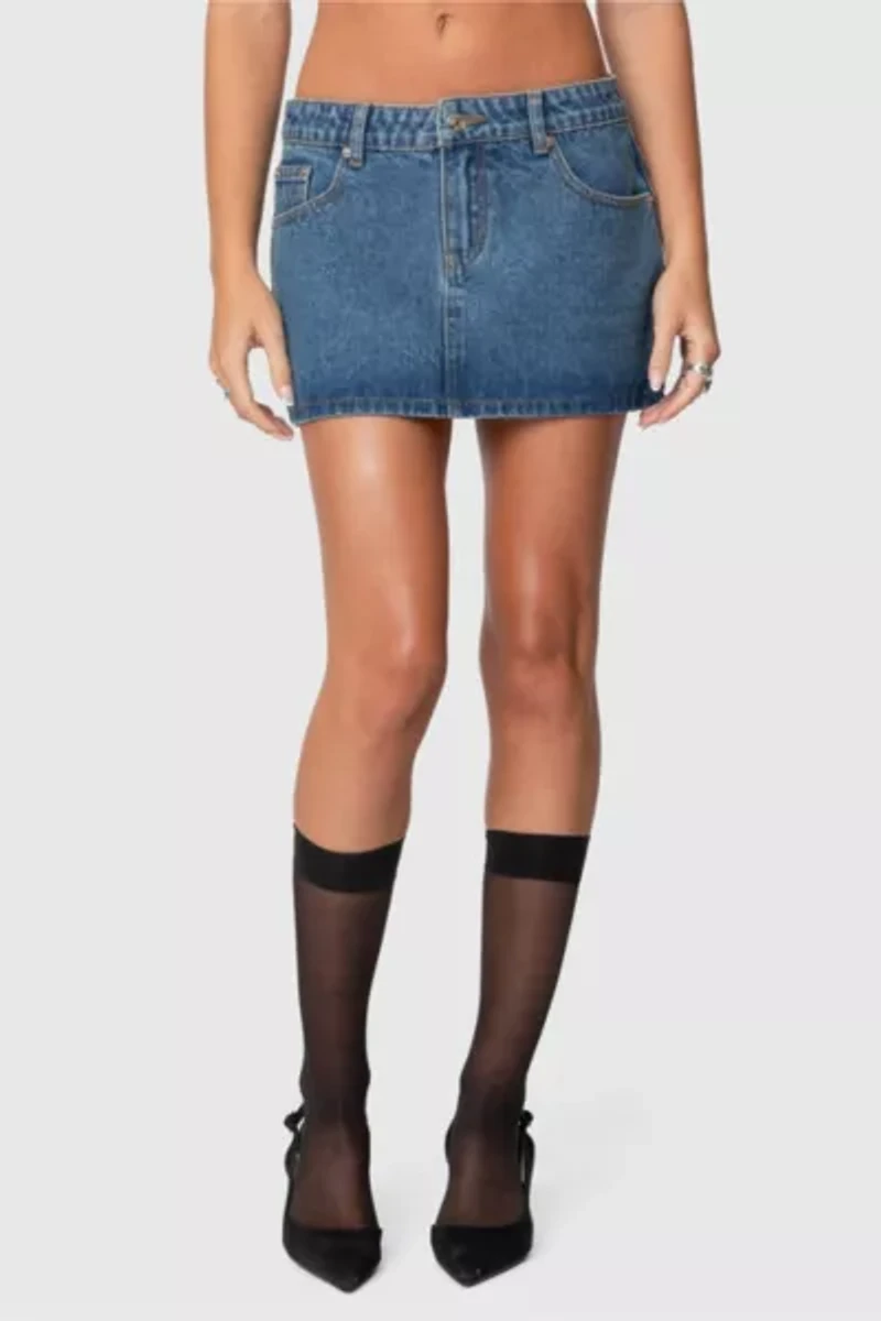Edikted Chiara Denim Mini Skirt
