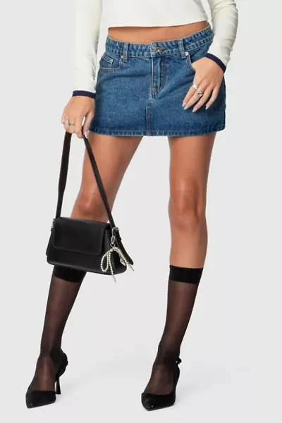 Edikted Chiara Denim Mini Skirt