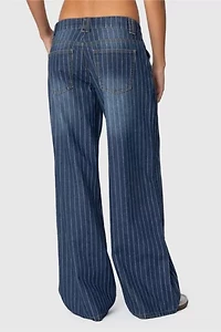 Edikted Cory Striped Low Rise Jeans