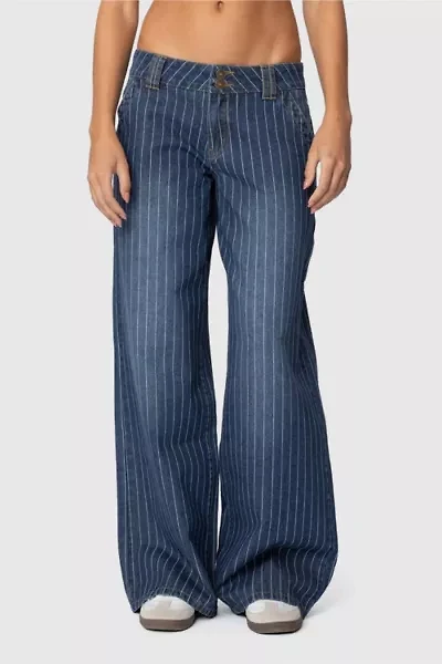 Edikted Cory Striped Low Rise Jeans
