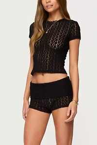 Edikted Rye Sheer Textured T-Shirt