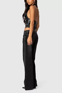Edikted Tana Faux Leather Halter Top